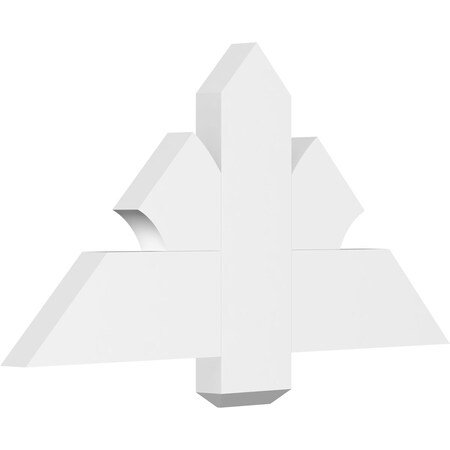 Ekena Millwork Redmond Architectural Grade PVC Gable Bracket, 36"W x 18"H x 2"D x 6"F, 12/12 Pitch GBP036X18X0206RED00